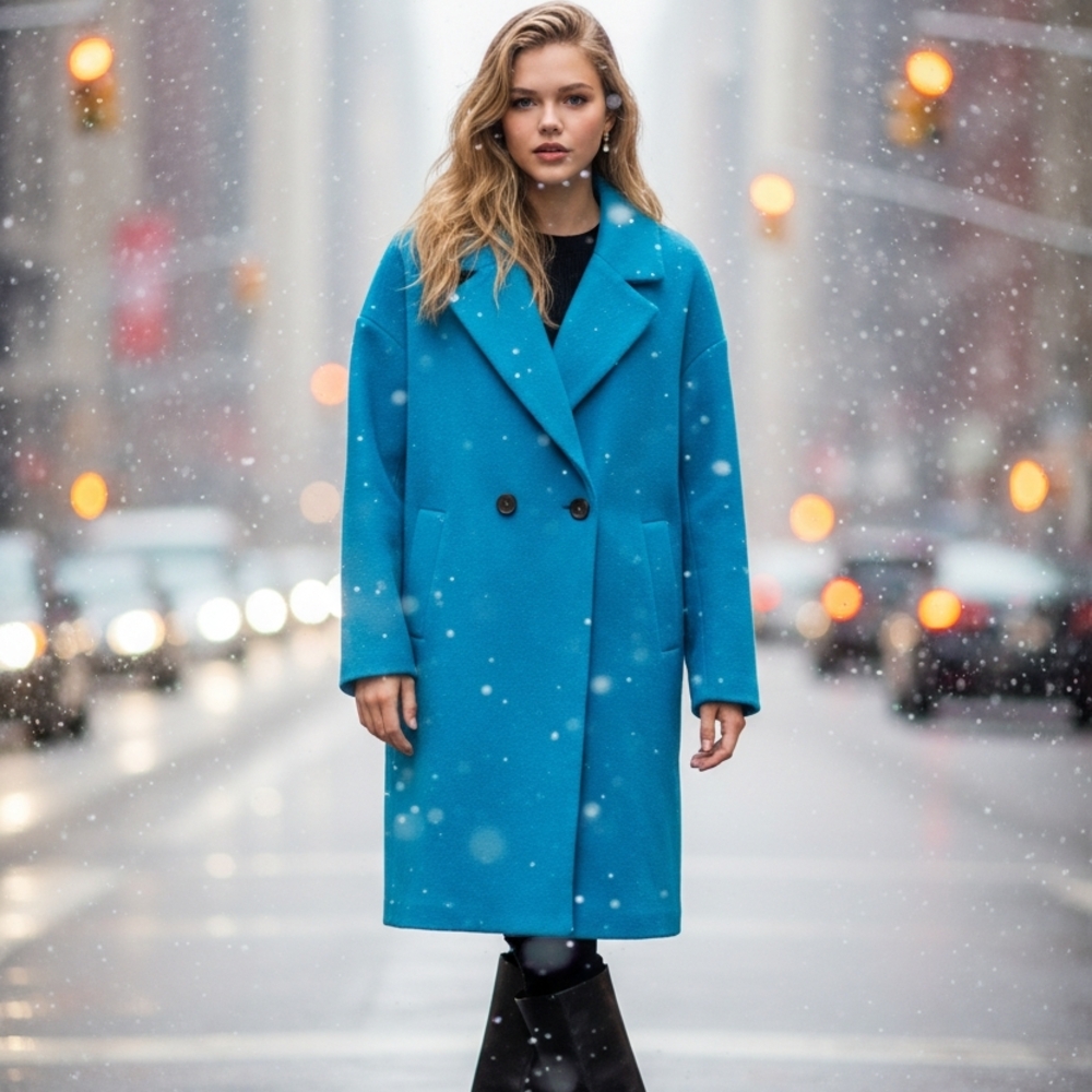 ESQUALO Vibrant Blue Pea Coat
